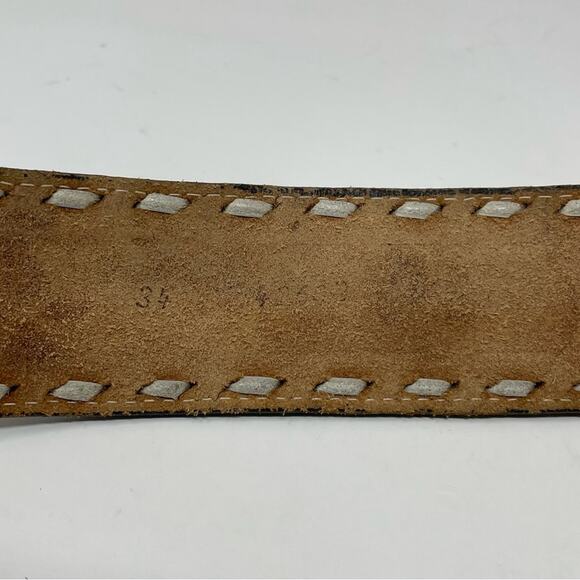 Vintage Distressed Worn Tooled Floral Cowboy Western Cowboy John Belt unisex 34 - Picture 16 of 16